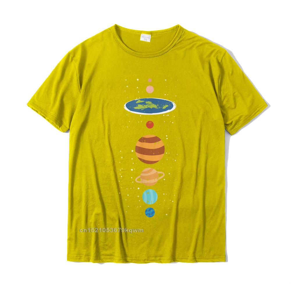 Normal Tees Classic Crew Neck Fitness Tight Short Sleeve Cotton Men's T-Shirt Comics T Shirt Top Quality Flat Earth And Planets Funny Conspiracy Theory Earthers Gift T-Shirt__4158 yellow