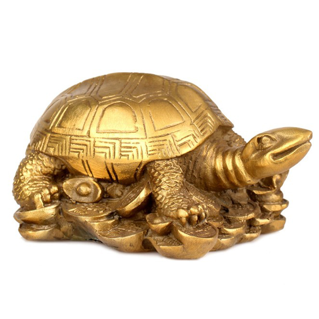 Tradition China Feng Shui Dragon Turtle Tortoise Statue Figurine Coin Mascot Lucky Wealth Ornament