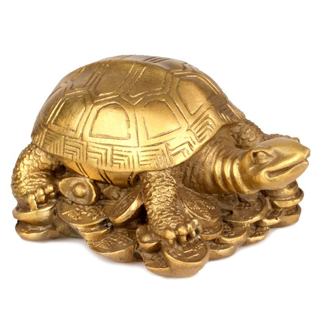 Tradition China Feng Shui Dragon Turtle Tortoise Statue Figurine Coin Mascot Lucky Wealth Ornament