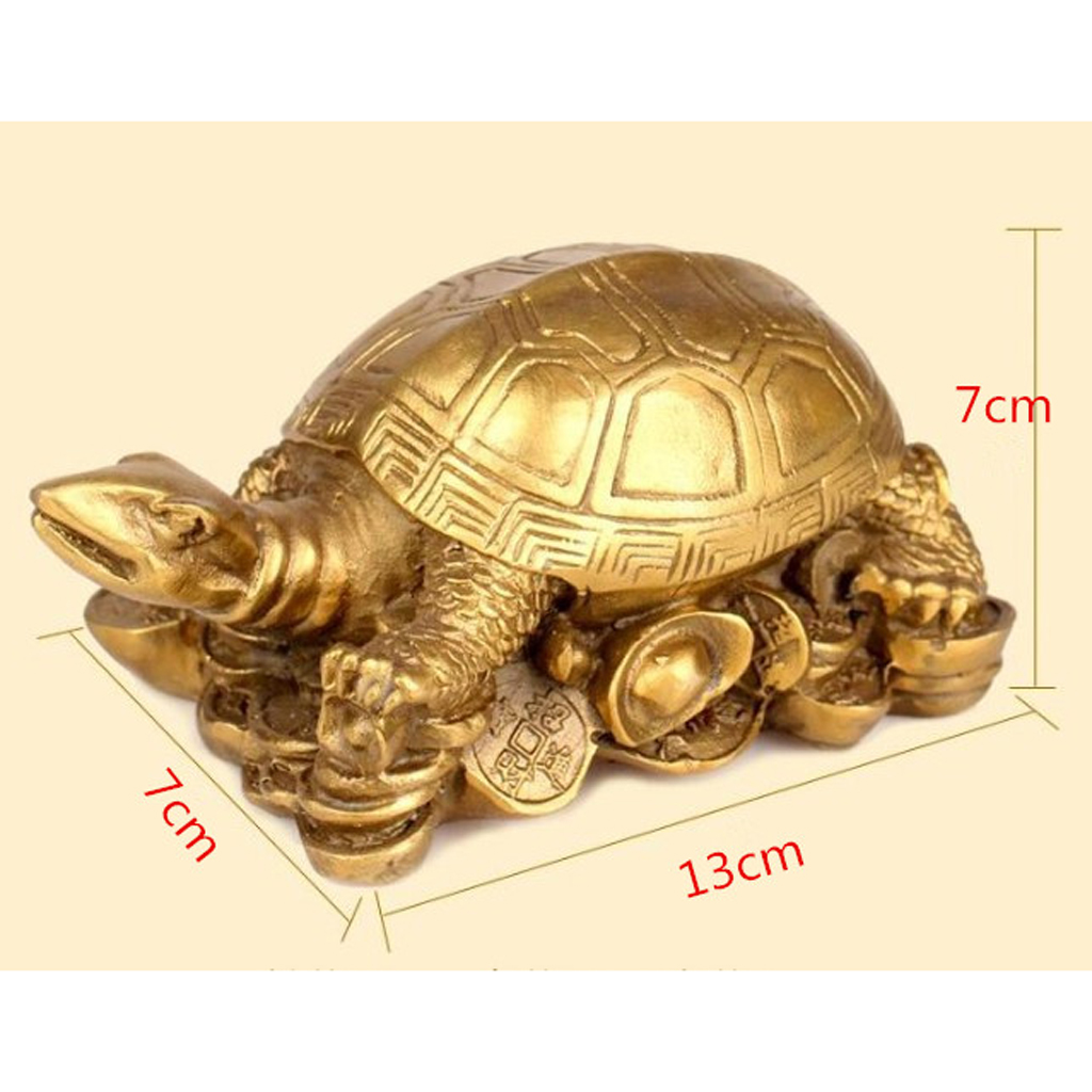 Tradition China Feng Shui Dragon Turtle Tortoise Statue Figurine Coin Mascot Lucky Wealth Ornament