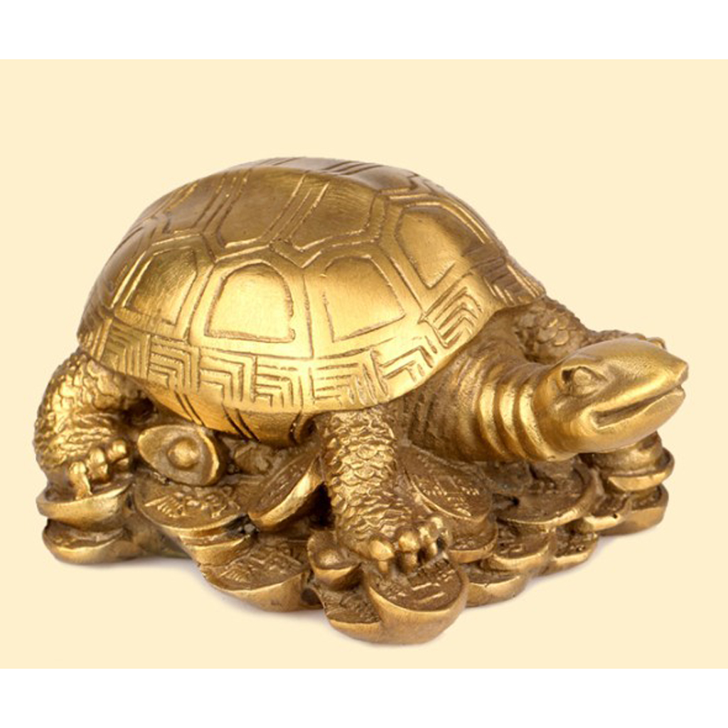 Tradition China Feng Shui Dragon Turtle Tortoise Statue Figurine Coin Mascot Lucky Wealth Ornament