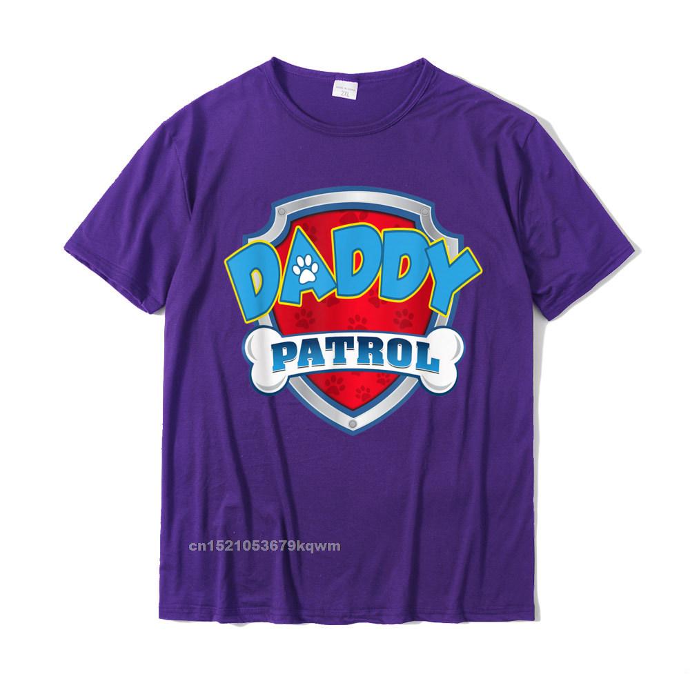 Funny comfortable Tops Shirt Short Sleeve for Men All Cotton Summer Fall O Neck T Shirt Design Tops T Shirt Graphic Daddy Patrol Shirt-Dog Mom Dad Funny Gift Birthday Party T-Shirt__3825 purple