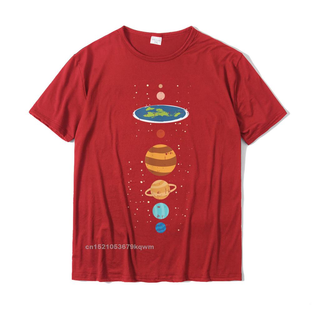 Normal Tees Classic Crew Neck Fitness Tight Short Sleeve Cotton Men's T-Shirt Comics T Shirt Top Quality Flat Earth And Planets Funny Conspiracy Theory Earthers Gift T-Shirt__4158 red